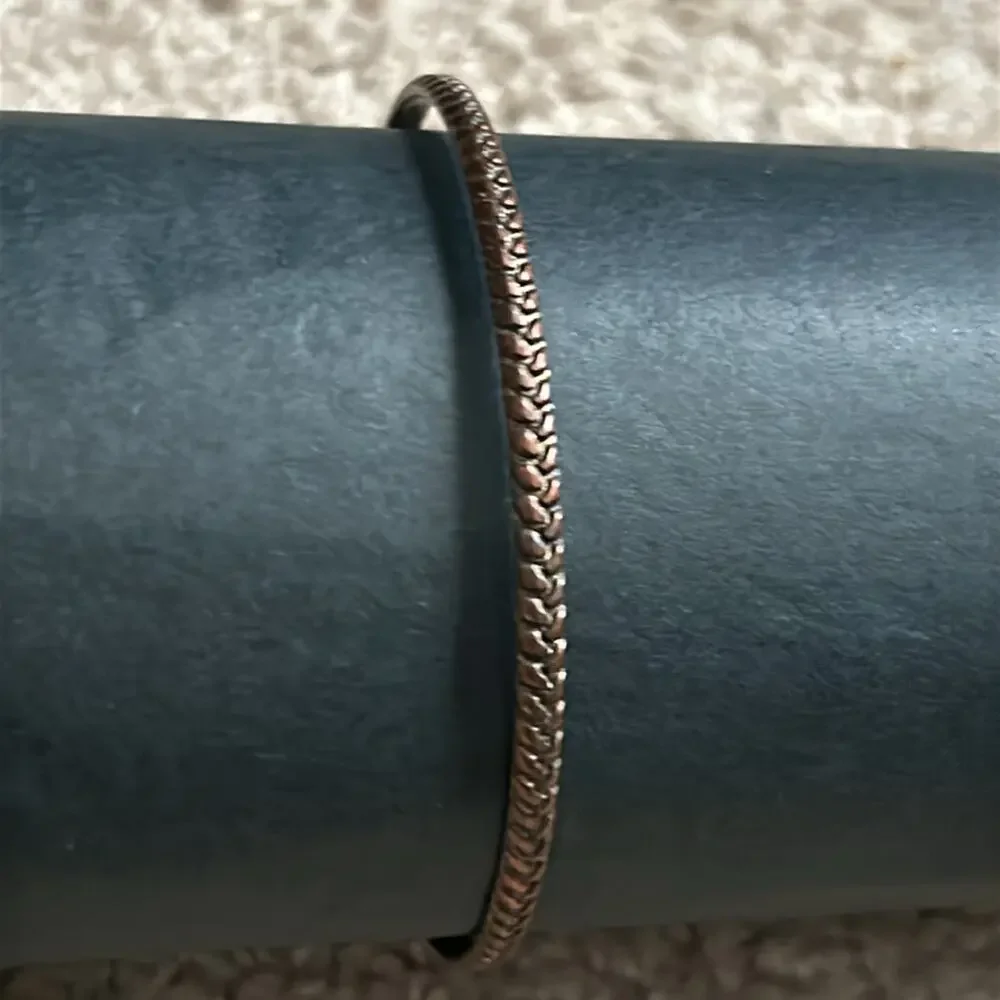 Women’s vintage dainty bronze braided patterned bangle‎ bracelet one size